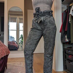Sezane paperbag black jeans